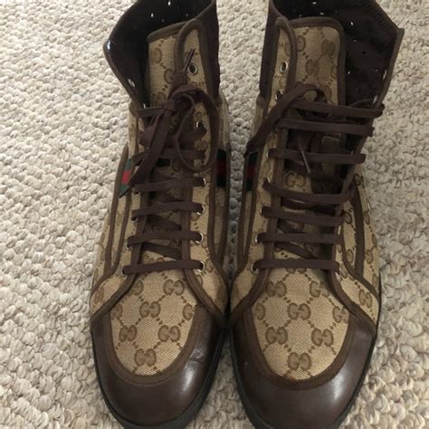 gucci gg guccissima web stripe high top sneakers|gucci high top shoes.